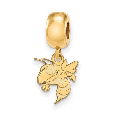 Georgia Institute of Technology Bead Charm Small Dangle Gold-plated Silver GP054GT, MPN: GP054GT, 8…