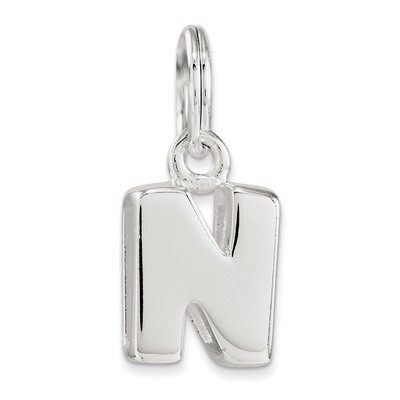 Letter N Charm Sterling Silver QC8460N, MPN: QC8460N, 191101364563