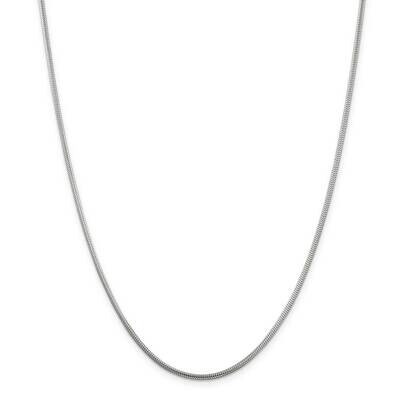 2mm Round Snake Chain 28 Inch Sterling Silver QSNL060-28, MPN: QSNL060-28,