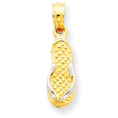 Single Flip-Flop Pendant 14K Gold &amp; Rhodium K1857, MPN: K1857, 637218051311