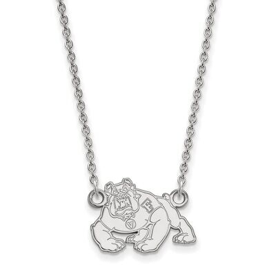 California State University Fresno Small Pendant with Chain Necklace 14k White Gold 4W007CSF-18, MP…