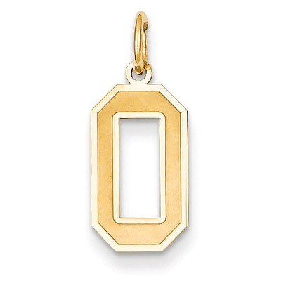 Medium Satin Number 0 Charm 14k Gold LSM00, MPN: LSM00, 886774102337