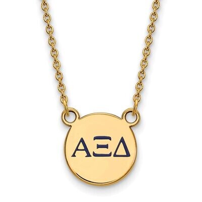 Alpha Xi Delta Extra Small Enameled Pendant with 18 Inch Chain Gold-plated Silver GP027AXD-18, MPN:…