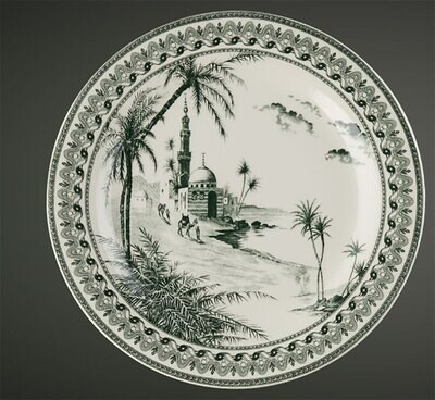Gien Les Depareillees Green Canape Plate 1841APAI50, MPN: 1841APAI50, 3660838021911