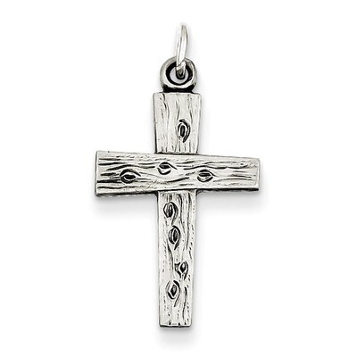 Cross Charm Antiqued Sterling Silver QC5851, MPN: QC5851, 191101184321