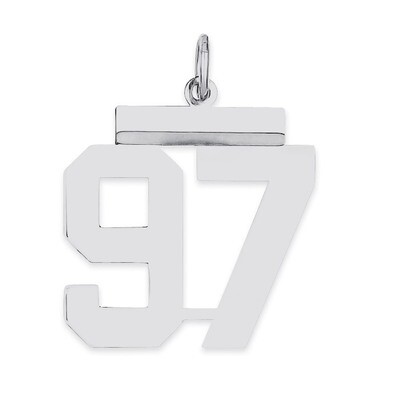 Pendant Number 97 Polished Sterling Silver Medium QMS97, MPN: QMS97, 191101278693
