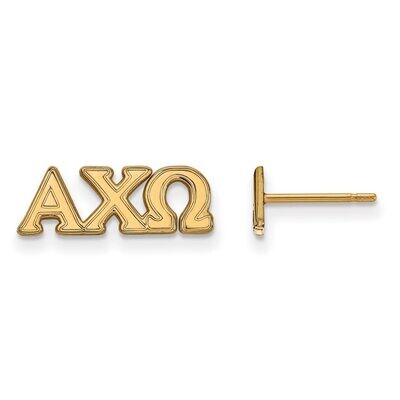 Alpha Chi Omega Extra Small Post Earrings Gold-plated Silver GP005ACO, MPN: GP005ACO, 886774899992