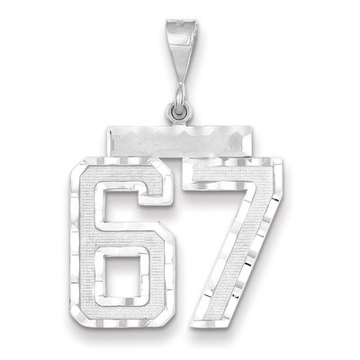 Number 67 Charm 14k white Gold Large Diamond -cut WLN67, MPN: WLN67, 883957124438