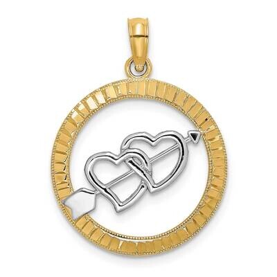 with Rh Heart Arrow Charm 14k Gold Diamond-cut K9415, MPN: K9415, 637218135745