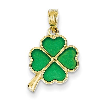4-Leaf Clover Translucent Acrylic Pendant 14k Gold K4098, MPN: K4098, 637218145461