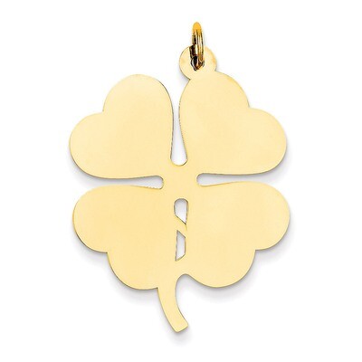 Plain .018 Gauge Engravable Clover Disc Charm 14k Gold XM255/18, MPN: XM255/18, 883957416540