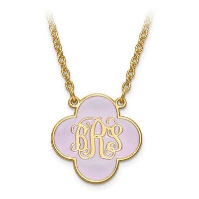 Clover Enameled Monogram Pendant with Chain Gold-plated Silver XNA602GP, MPN: XNA602GP, 886774555232