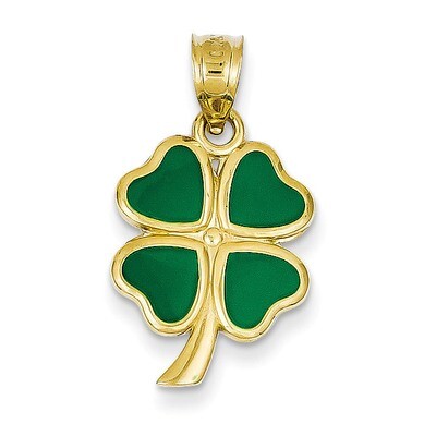 Enameled Clover Charm 14k Gold FB594, MPN: FB594, 752908162617