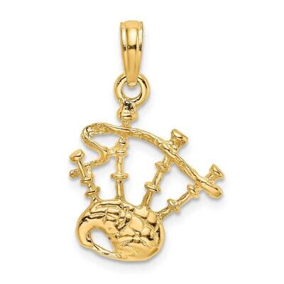 Bagpipes Charm 14k Gold 2-D K7362, MPN: K7362, 637218185139