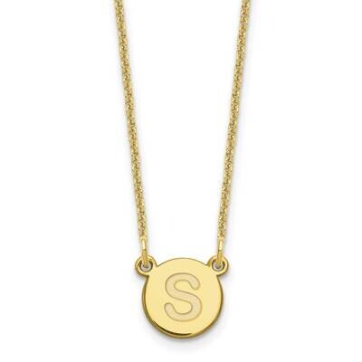Tiny Circle Block Initial Letter S Necklace 10k Gold 10XNA722Y/S, MPN: 10XNA722Y/S,