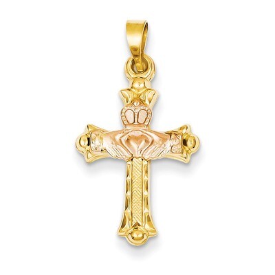 Claddagh Cross Pendant 14k Two-Tone Gold XR714, MPN: XR714, 883957383842