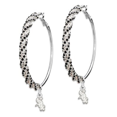 Chicago White Sox Amped Logo Crystal Earrings WHI077ER-CR