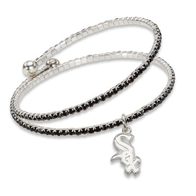 Chicago White Sox Amped Logo Crystal Bracelet WHI077BR-CR