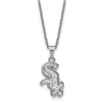 MLB Chicago White Sox Pendant On 2 inch Extender Necklace Stainless Steel ST516WHI, MPN: ST516WHI, …