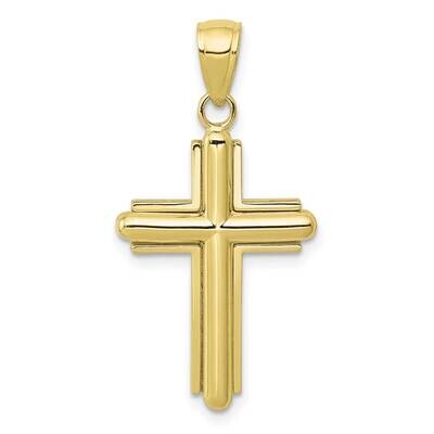 Beveled Stick Cross with Frame Pendant 10K Gold Polished 10K5499, MPN: 10K5499,