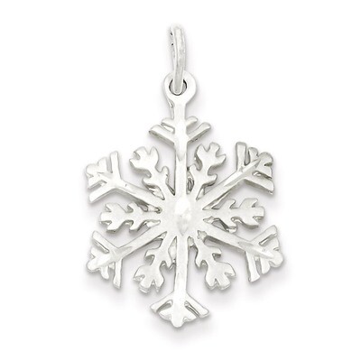 Snowflake Charm Sterling Silver Satin QC3108, MPN: QC3108, 883957585178