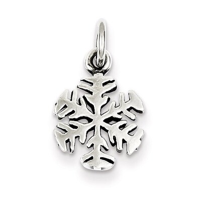 Antique Snowflake Charm Sterling Silver QC4742, MPN: QC4742, 883957911496
