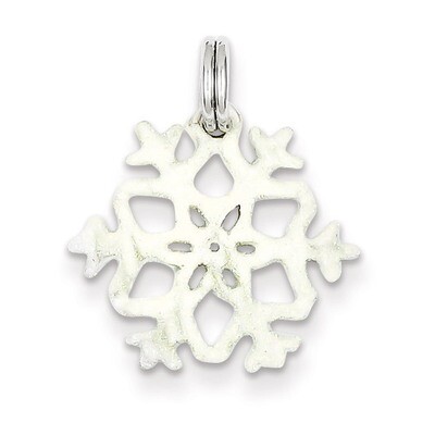 Snowflake Charm Sterling Silver Enameled QC6081, MPN: QC6081, 191101561047