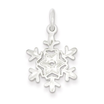 Snowflake Charm Diamond-cut Sterling Silver QC4746, MPN: QC4746, 883957581880