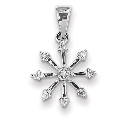 Snowflake Pendant Sterling Silver Rhodium QDX188, MPN: QDX188, 883957145570