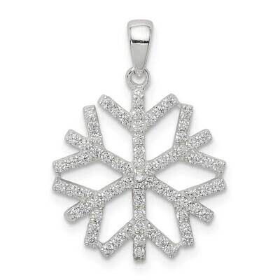 Snowflake Pendant Sterling Silver CZ Diamond QC9546, MPN: QC9546, 886774034843