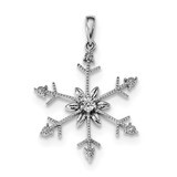 Diamond SnowFlake Pendant Sterling Silver Rhodium QDX1267, MPN: QDX1267, 883957167930