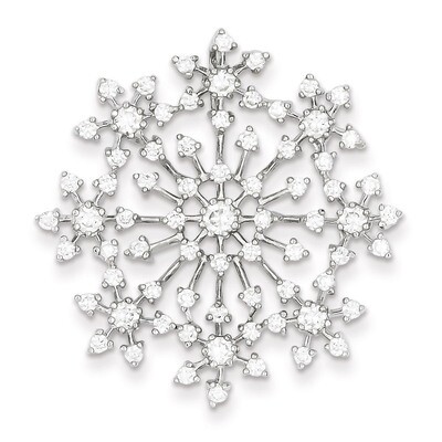 Snowflake Slide Sterling Silver Diamond QP1128, MPN: QP1128, 191101561092