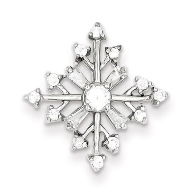Snowflake Slide Sterling Silver Diamond QP1124, MPN: QP1124, 191101279409