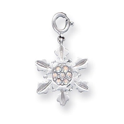 Aurore Boreale Crystal Snowflake Charm Sterling Silver QC4747