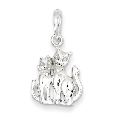 Cats Pendant Sterling Silver QC6344, MPN: QC6344, 883957432359
