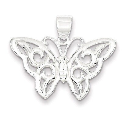 Butterfly Pendant Sterling Silver QC5007, MPN: QC5007, 723252414226