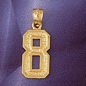 Dazzlers Jewelry Number 8 Pendant Necklace Charm Bracelet in Yellow, White or Rose Gold 9555, MPN: …