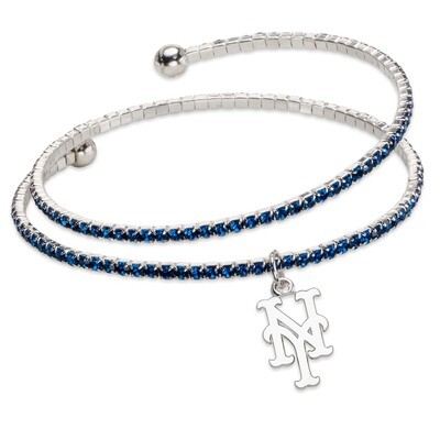 New York Mets Amped Logo Crystal Bracelet MET077BR-CR