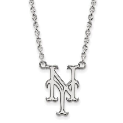 New York Mets Large Pendant with Chain Necklace 14k White Gold 4W009MET-18, MPN: 4W009MET-18, 88677…