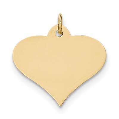 0.013 Gauge Engravable Heart Disc Charm 14k Gold Plain XM571/13, MPN: XM571/13, 191101456534