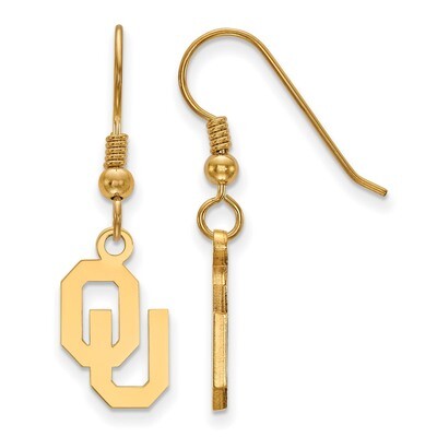 University of Oklahoma Small Dangle Earrings Gold-plated Sterling Silver GP007UOK, MPN: GP007UOK, 8…