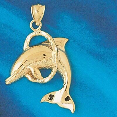 Dazzlers Jewelry Dolphin Pendant Necklace Charm Bracelet in Yellow, White or Rose Gold 499, MPN: DZ…