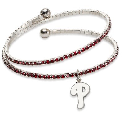 Philadelphia Phillies Amped Logo Crystal Bracelet PHI077BR-CR