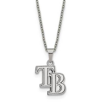 MLB Tampa Bay Rays Pendant with 2 inch Extender Necklace Stainless Steel ST516DEV, MPN: ST516DEV, 1…