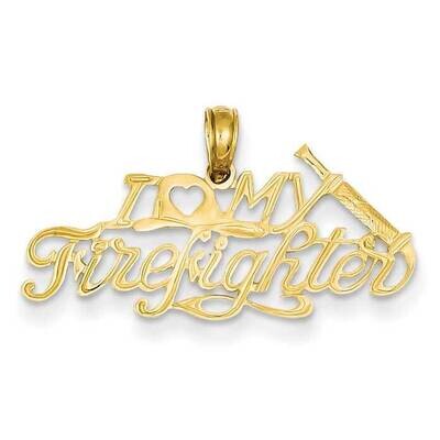 I Love My Firefighter Pendant 14k Gold K925, MPN: K925, 637218030002