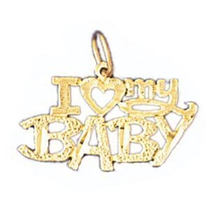 Dazzlers Jewelry I Love My Baby Pendant Necklace Charm Bracelet in Yellow, White or Rose Gold 9899,…