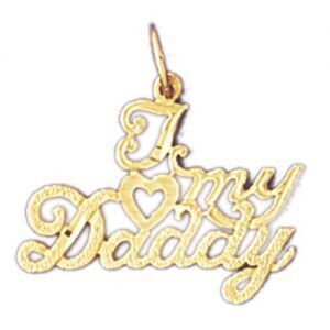 Dazzlers Jewelry I Love My Daddy Pendant Necklace Charm Bracelet in Yellow, White or Rose Gold 9871…