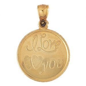 Dazzlers Jewelry I Love You Pendant Necklace Charm Bracelet in Yellow, White or Rose Gold 10156, MP…