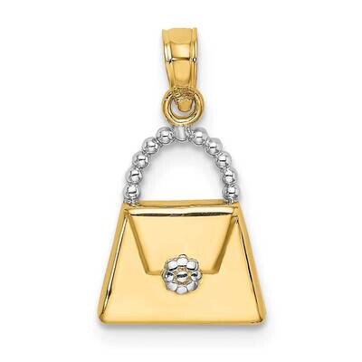 2-D Purse Charm 14k Gold Rhodium K9445, MPN: K9445, 63721817456