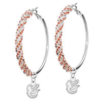 Baltimore Orioles Amped Logo Crystal Earrings ORI077ER-CR